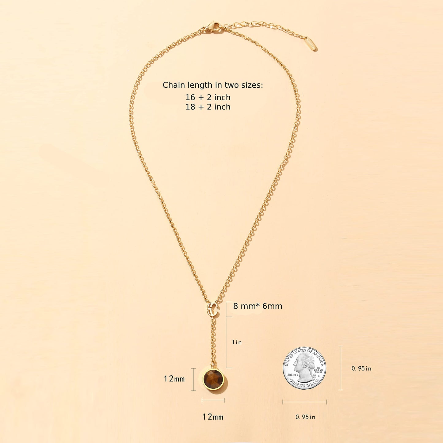 Elara Birthstone Lariat Necklace