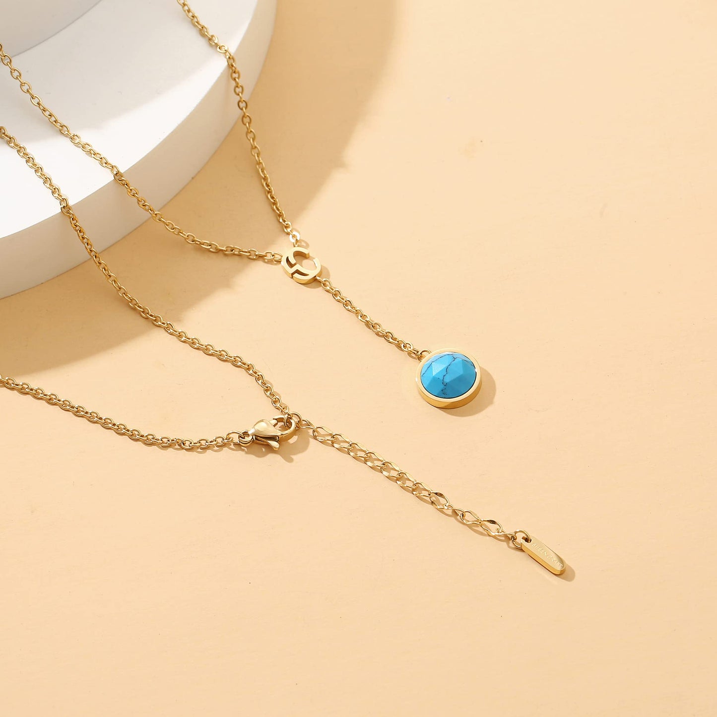 Elara Birthstone Lariat Necklace