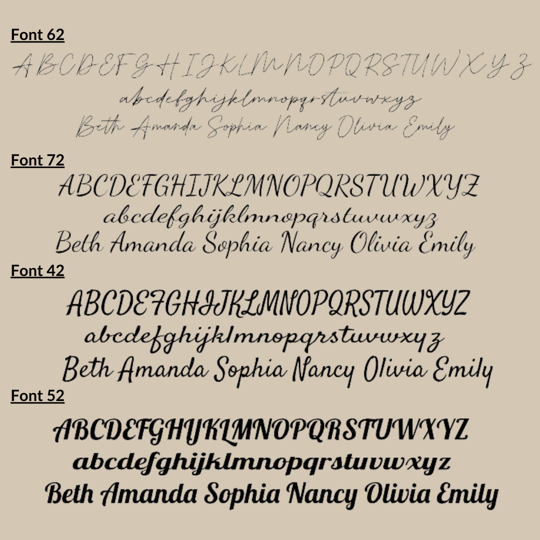 Comparison of different font styles on a beige background