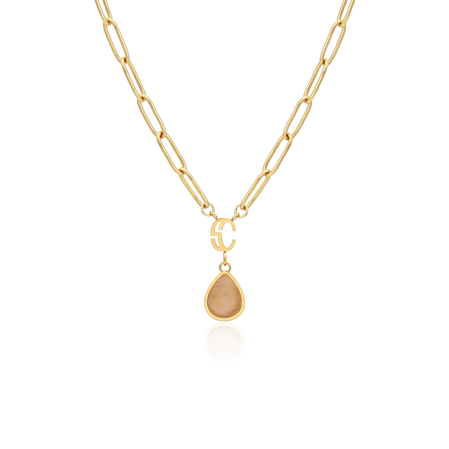 Lyra Birthstone Paperclip Necklace