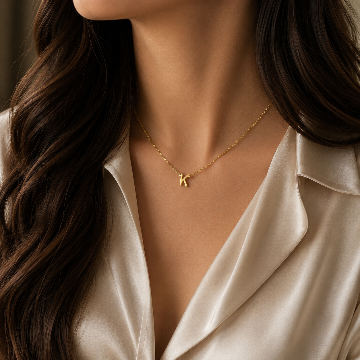 Personalized Initial Necklace in Gold or Silver