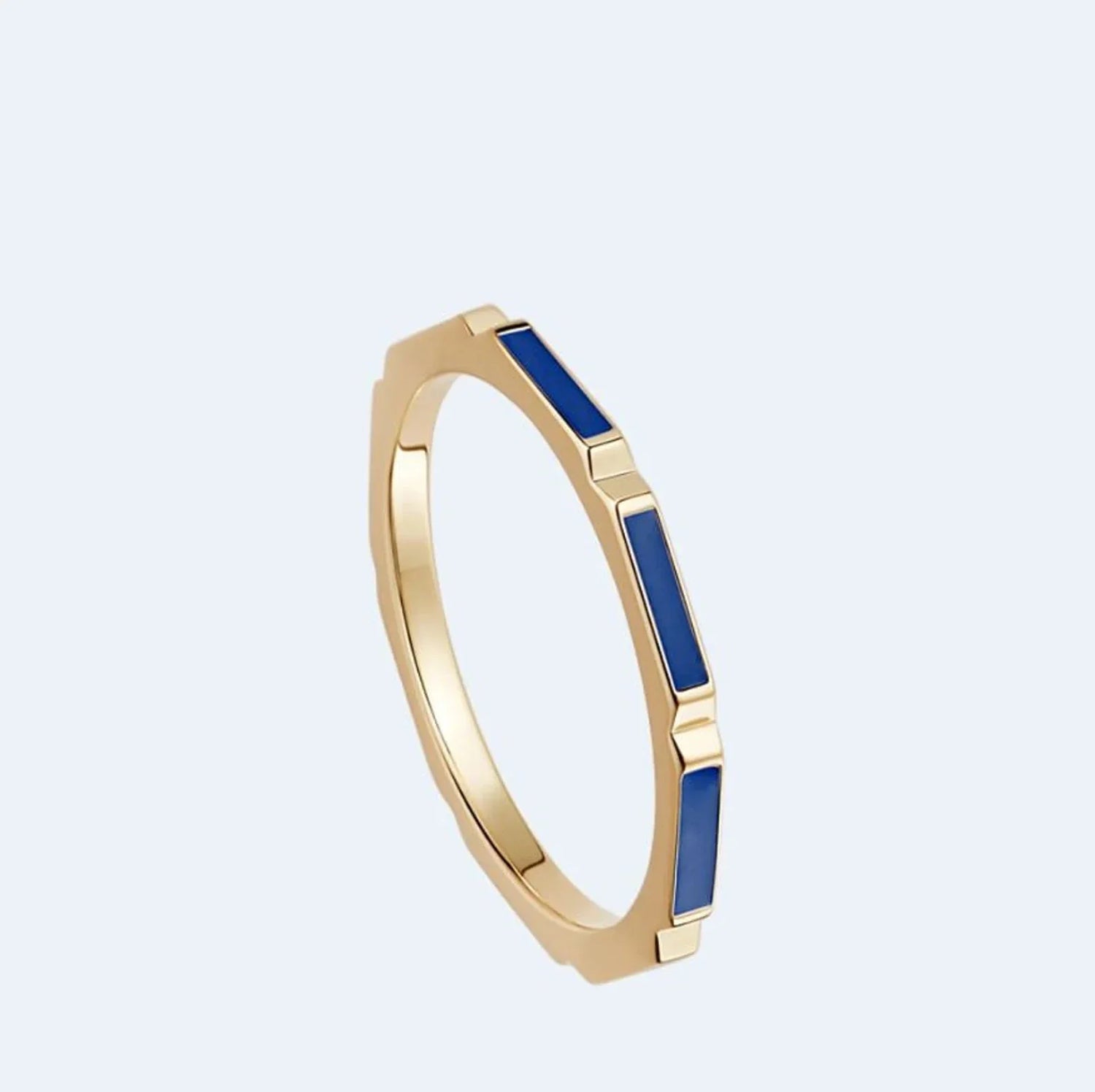 Geometric Enamel Band Ring
