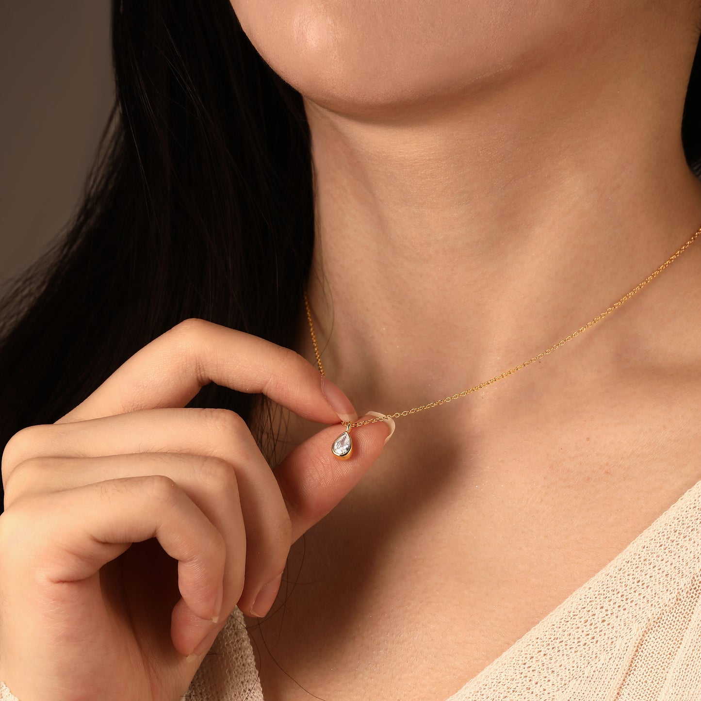 Teardrop Diamond Necklace