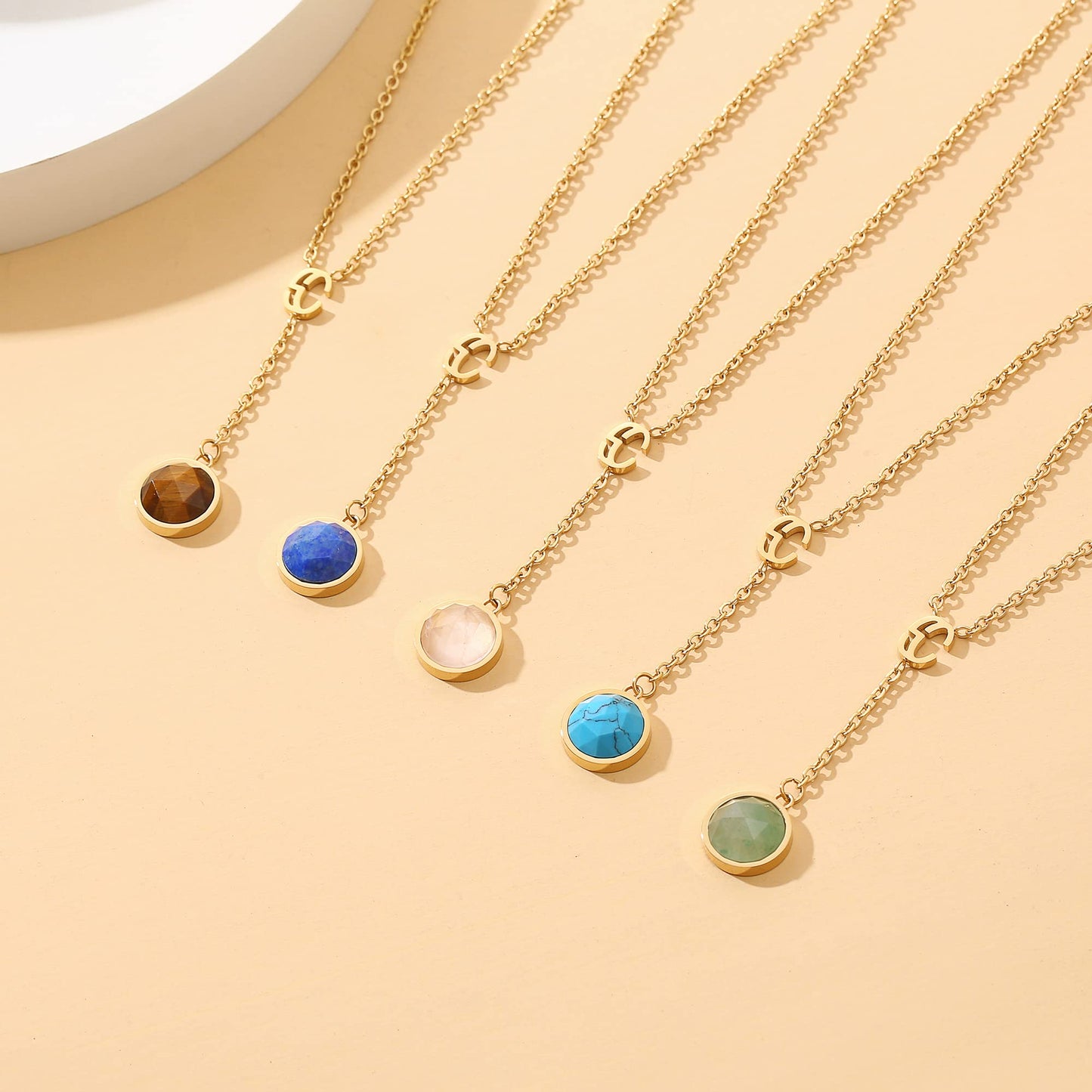 Elara  Birthstone Lariat Necklace