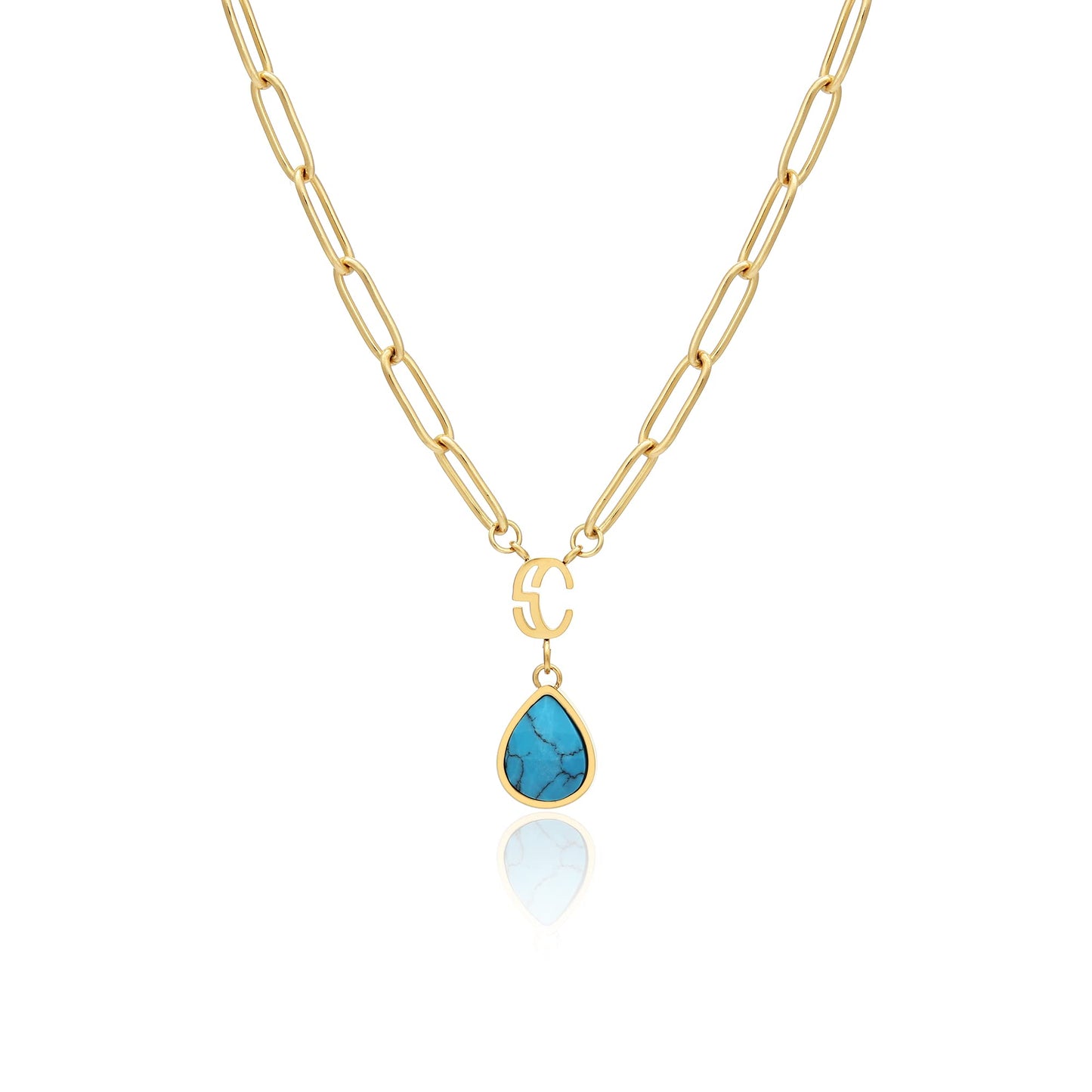 Lyra Birthstone Paperclip Necklace