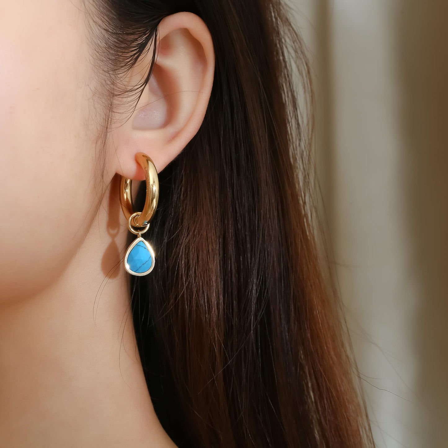 Drop Birthstone Hoop