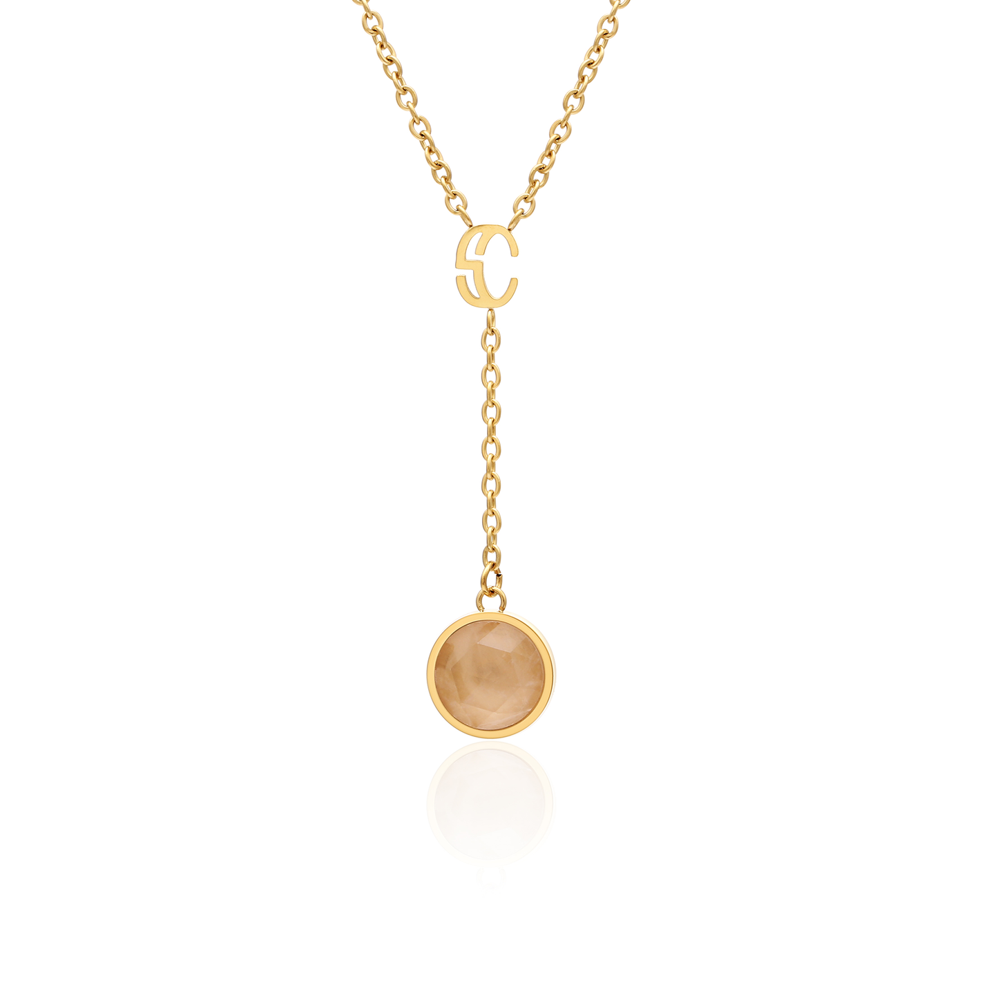 Elara  Birthstone Lariat Necklace