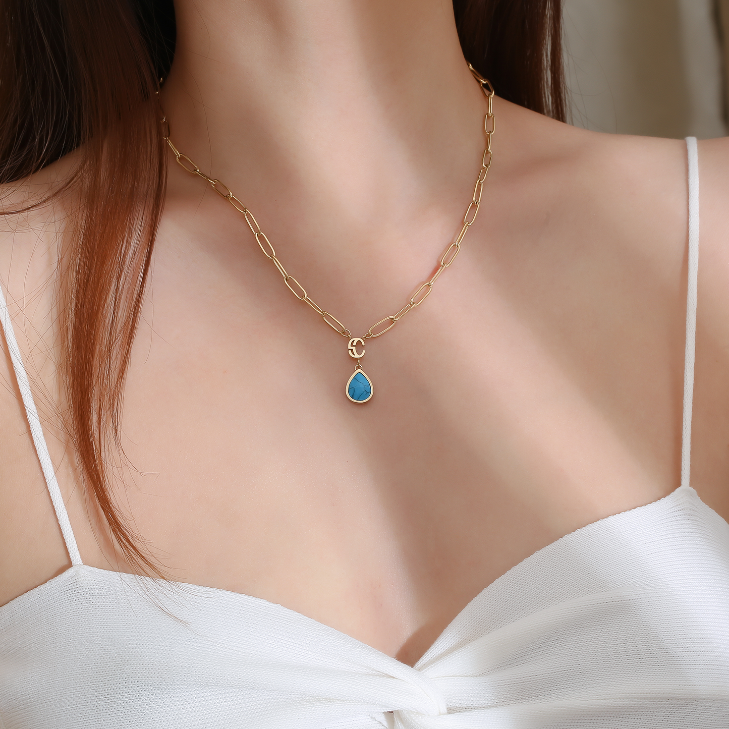Lyra Birthstone Paperclip Necklace