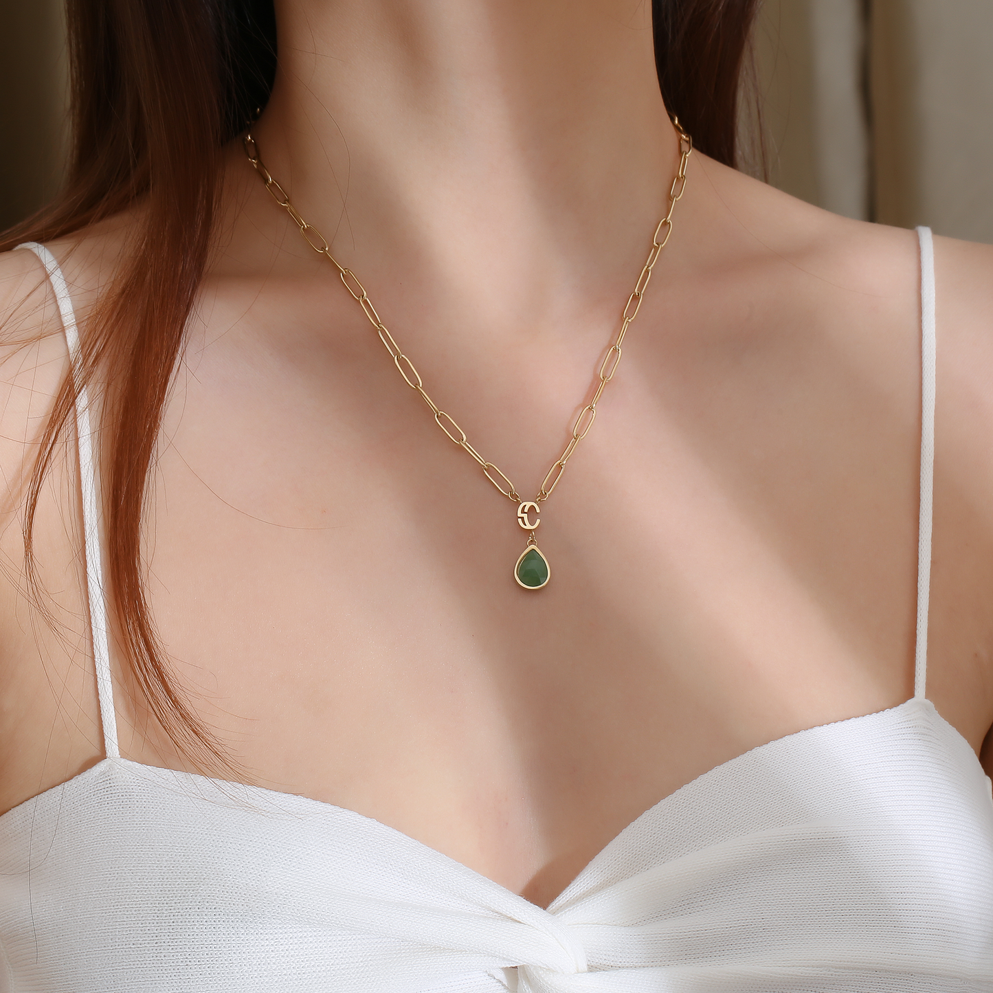 Lyra Birthstone Paperclip Necklace