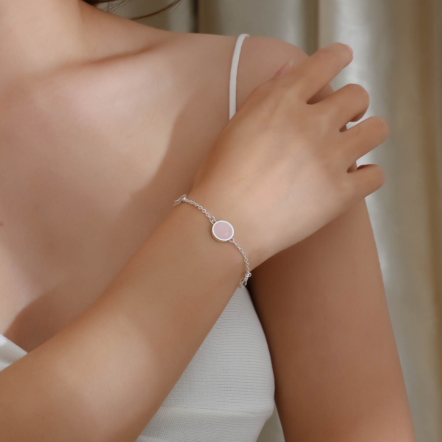 Selene Birthstone Silver Bracelet