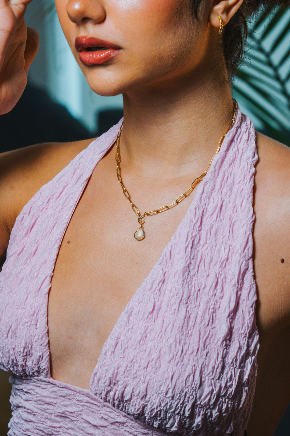 Lyra Birthstone Paperclip Necklace