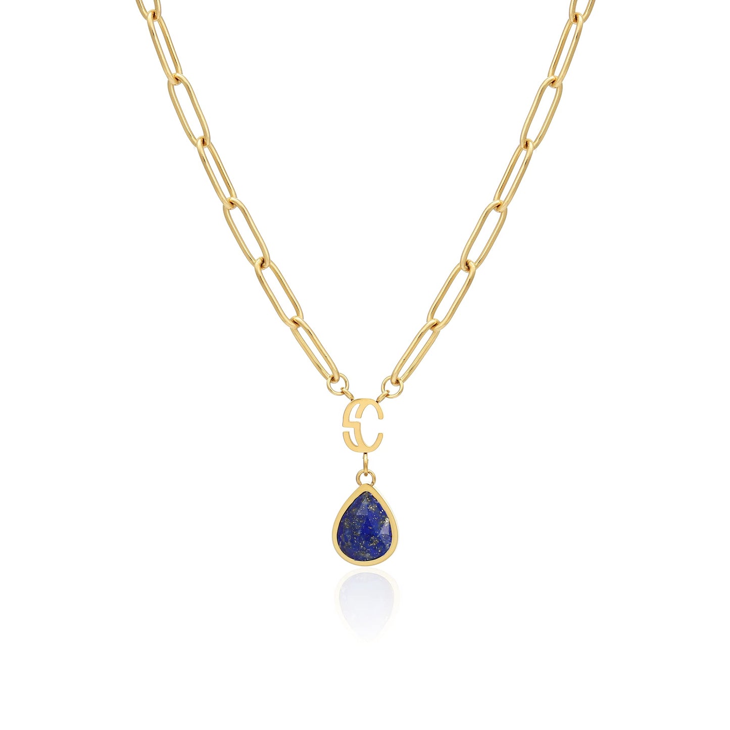 Lyra Birthstone Paperclip Necklace