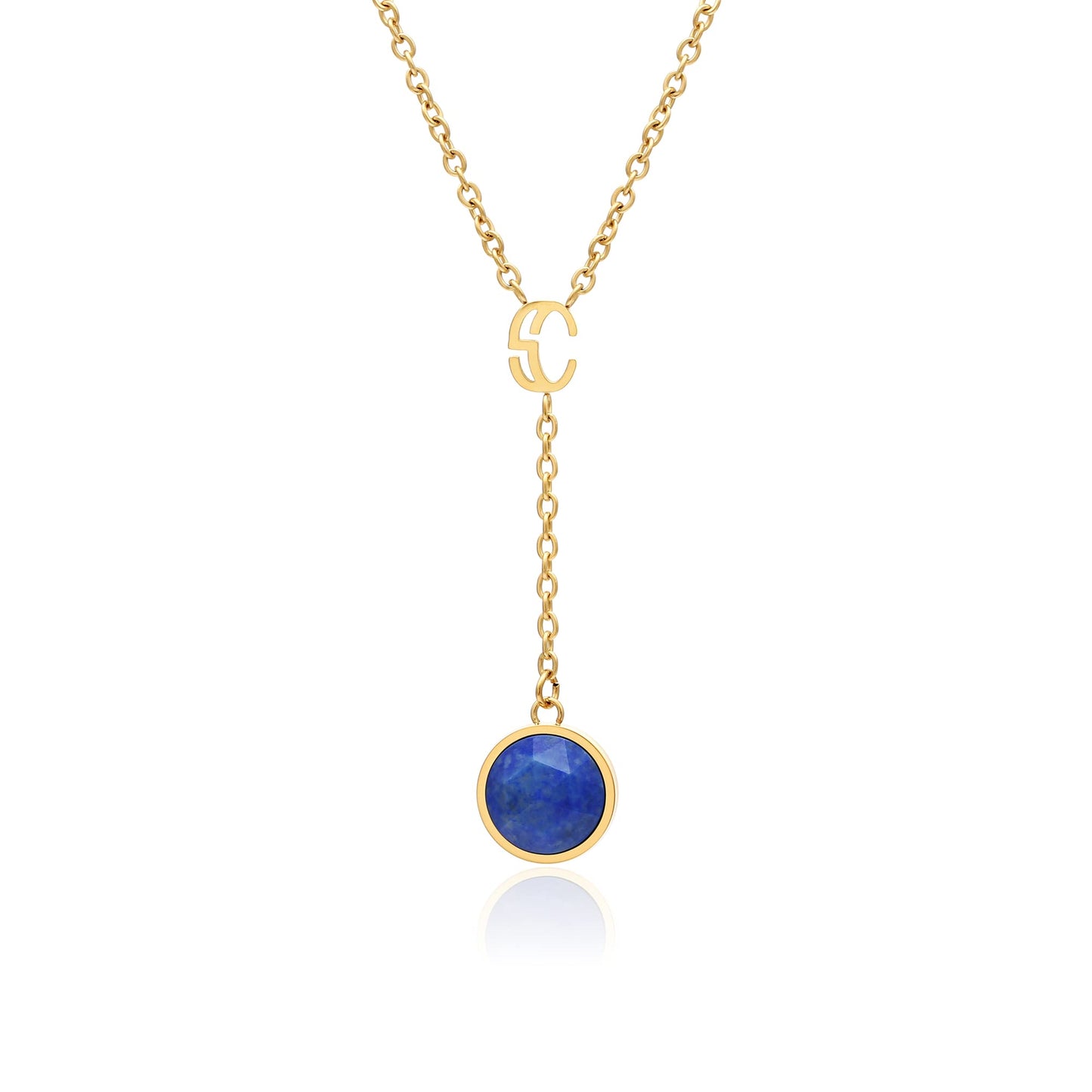 Elara  Birthstone Lariat Necklace