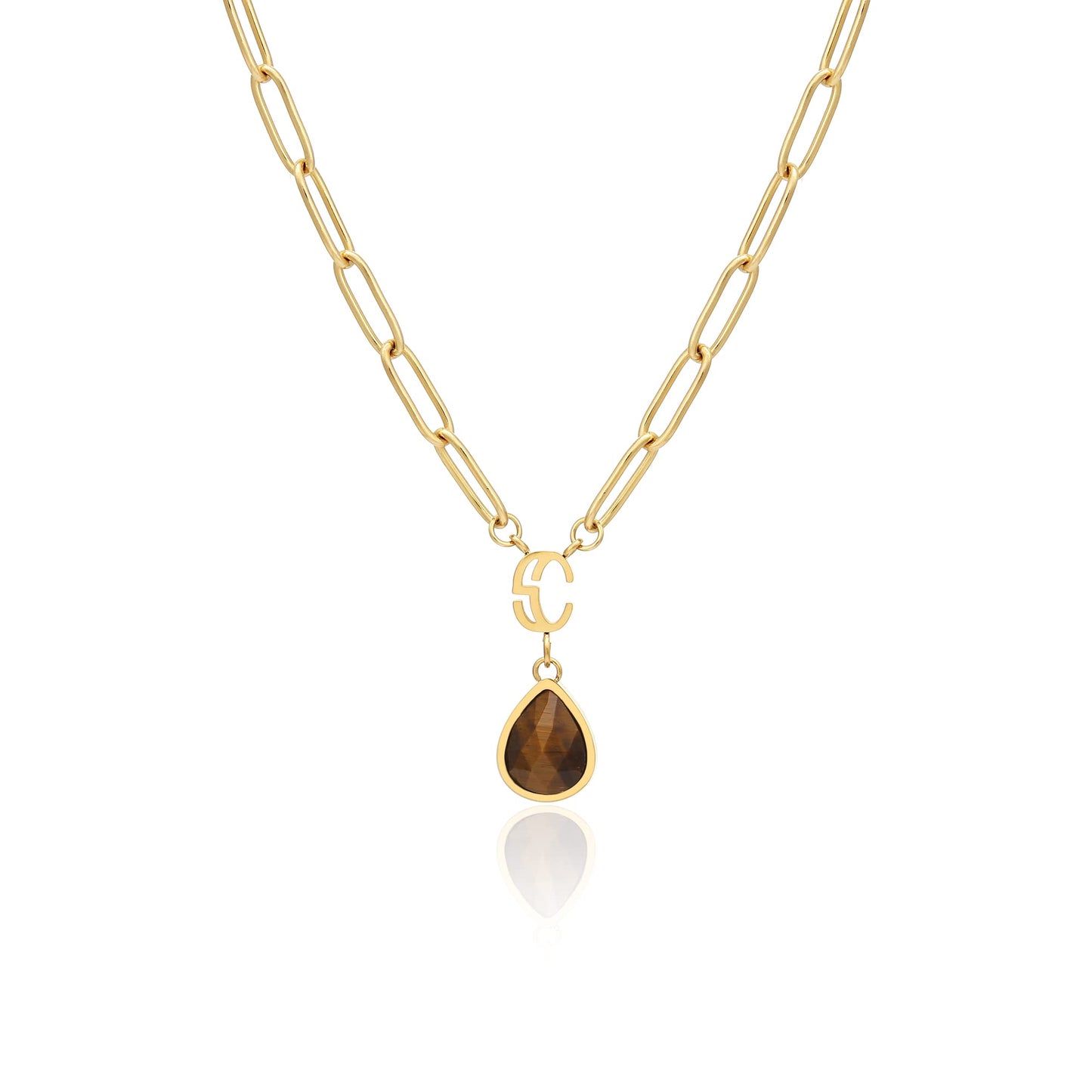 Lyra Birthstone Paperclip Necklace