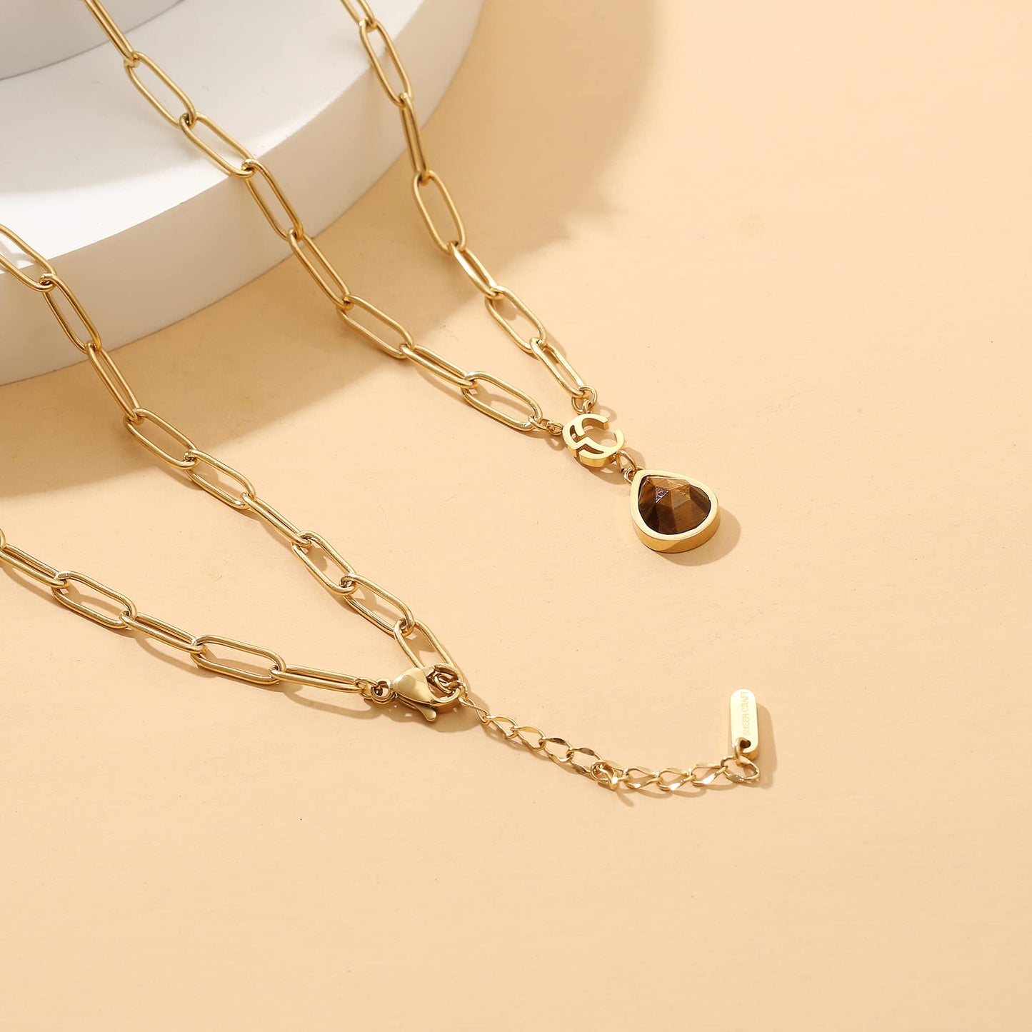 Lyra Birthstone Paperclip Necklace