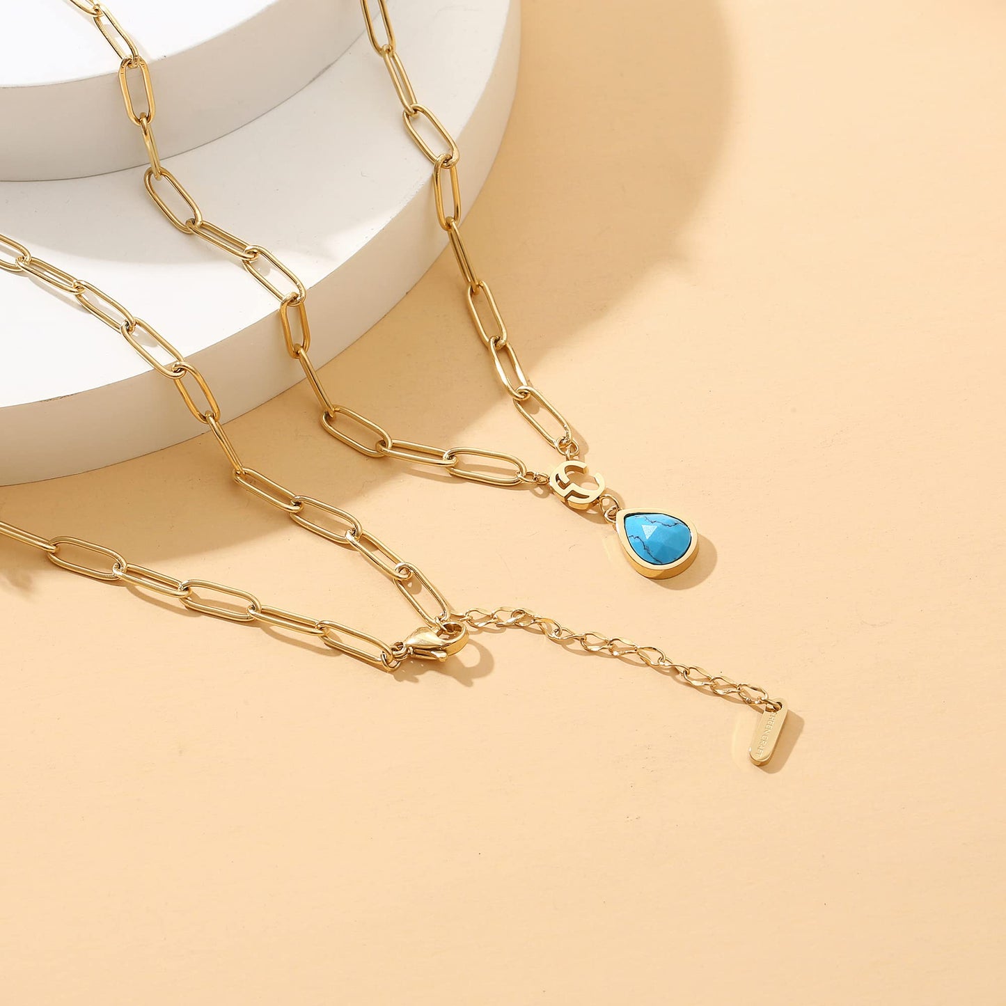 Lyra Birthstone Paperclip Necklace