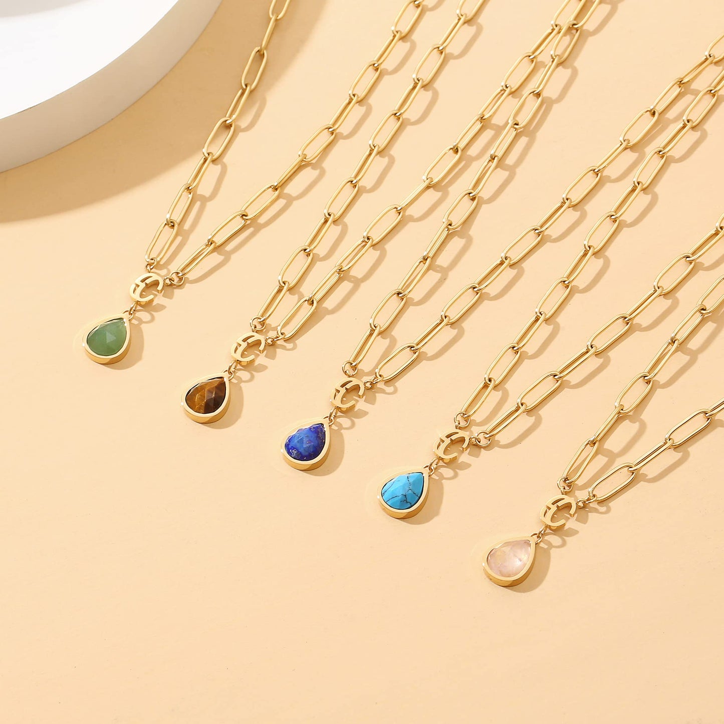 Lyra Birthstone Paperclip Necklace